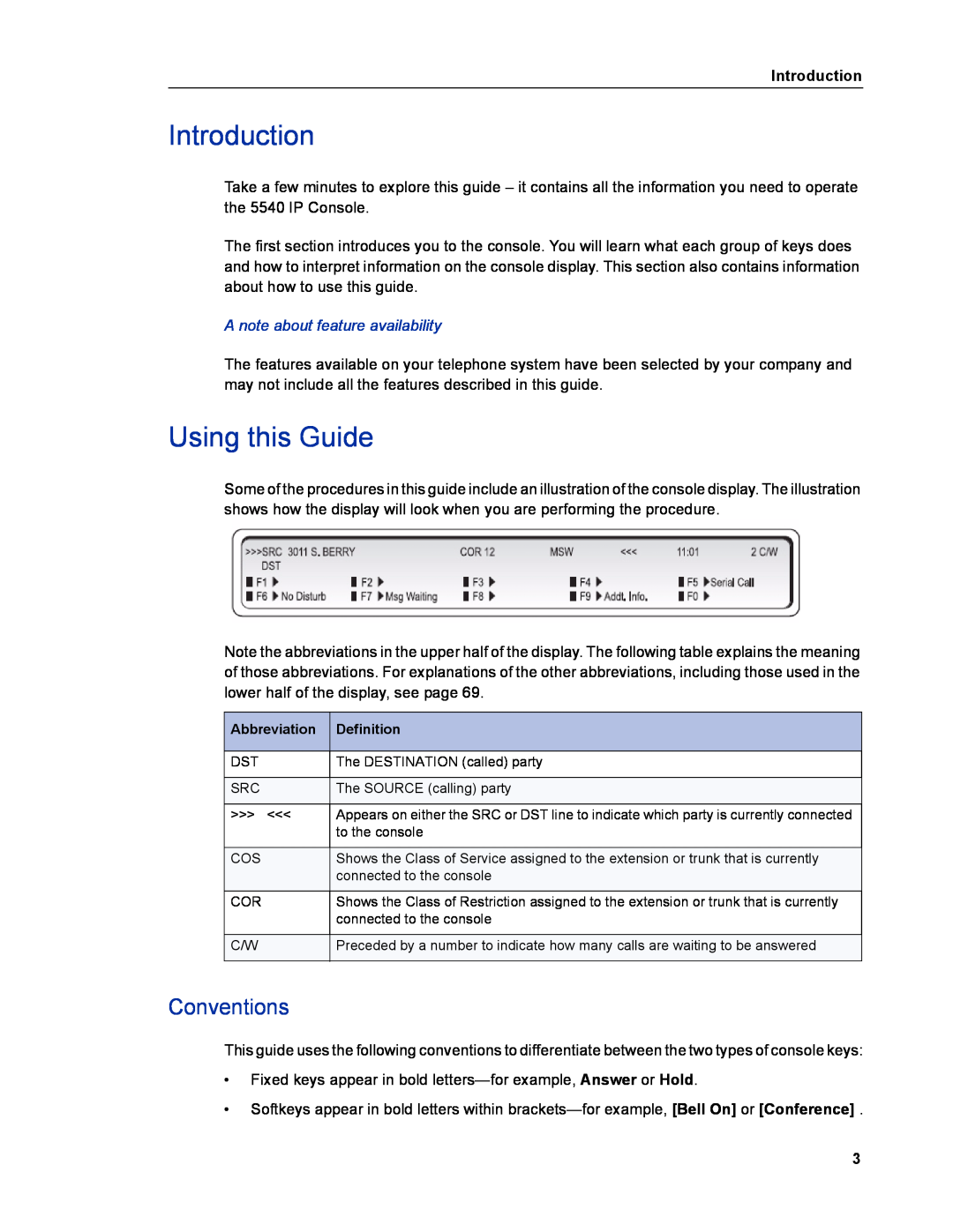 Mitel 5540 manual Introduction, Using this Guide, Conventions 