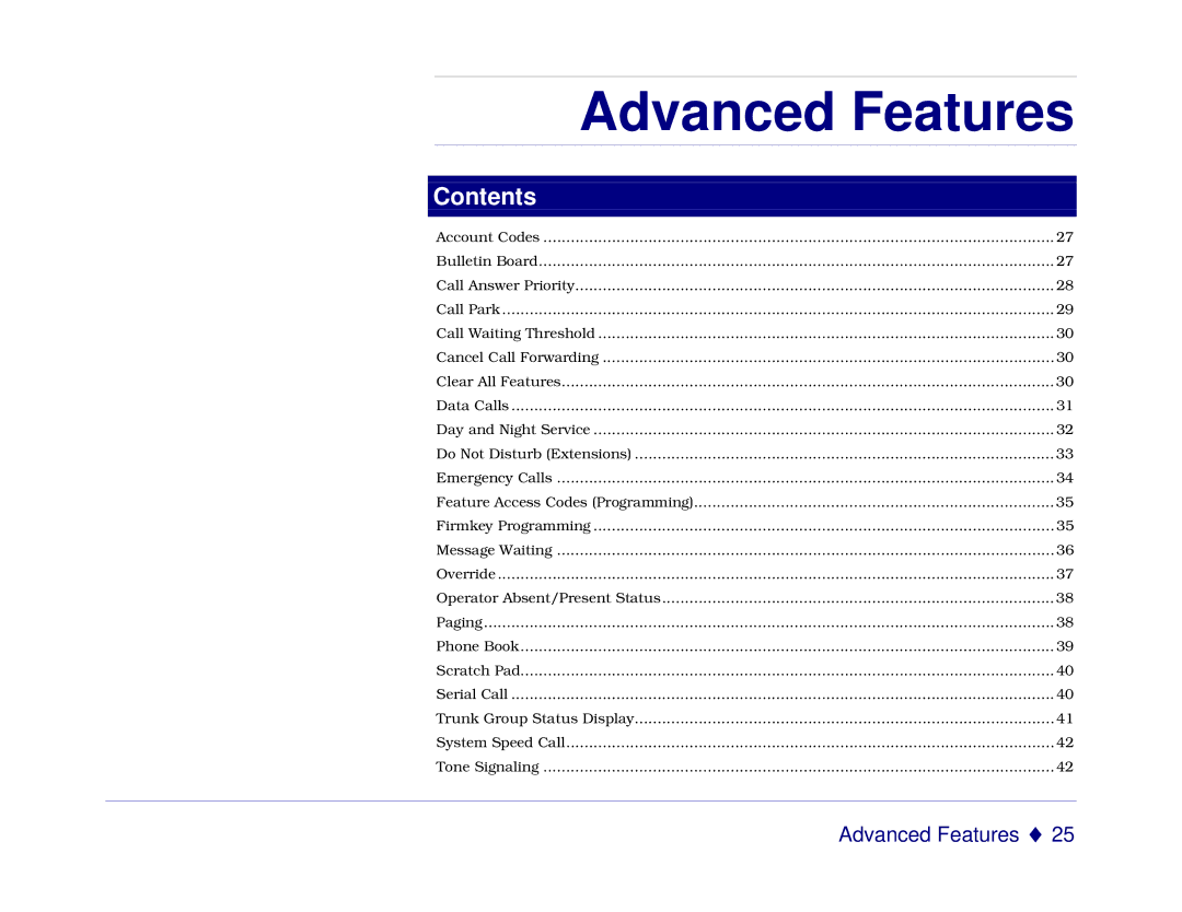 Mitel 5550 manual Advanced Features 