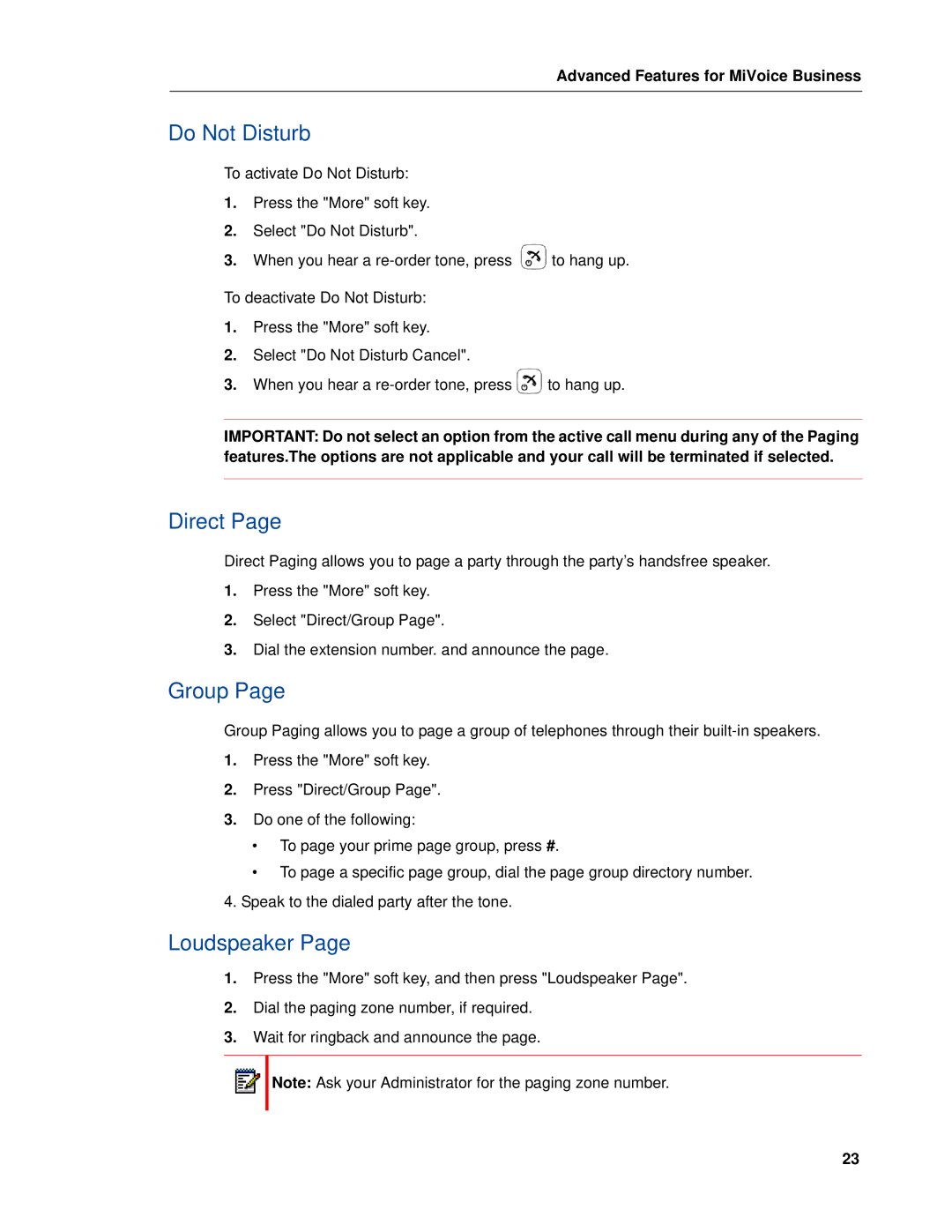 Mitel 5603 manual Do Not Disturb, Direct, Group, Loudspeaker 