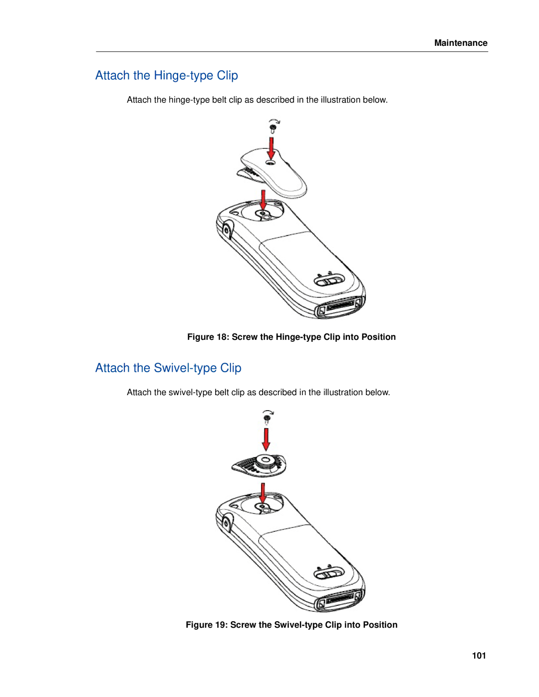 Mitel 5604 manual Attach the Hinge-type Clip, Attach the Swivel-type Clip 