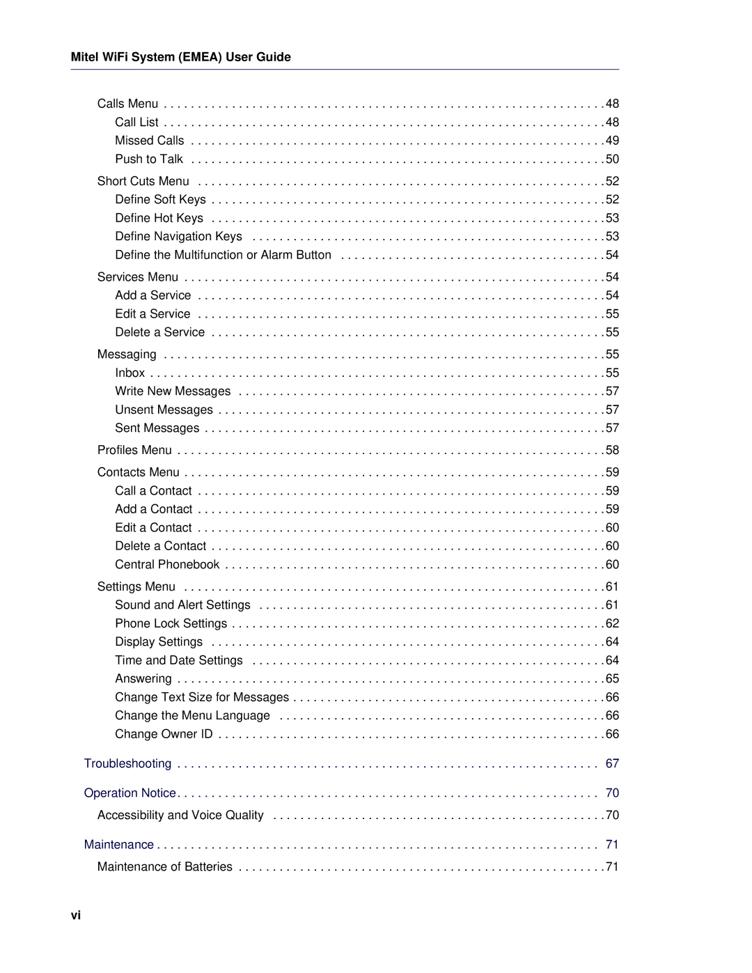 Mitel 5624 manual Troubleshooting Operation Notice 