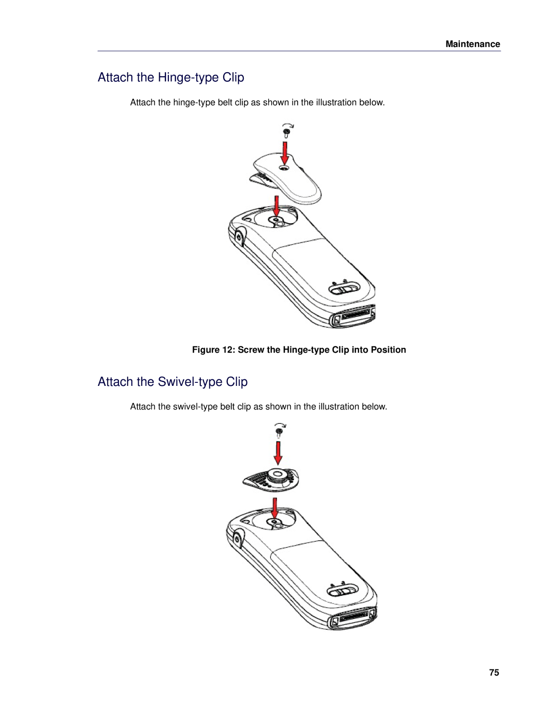 Mitel 5624 manual Attach the Hinge-type Clip, Attach the Swivel-type Clip 