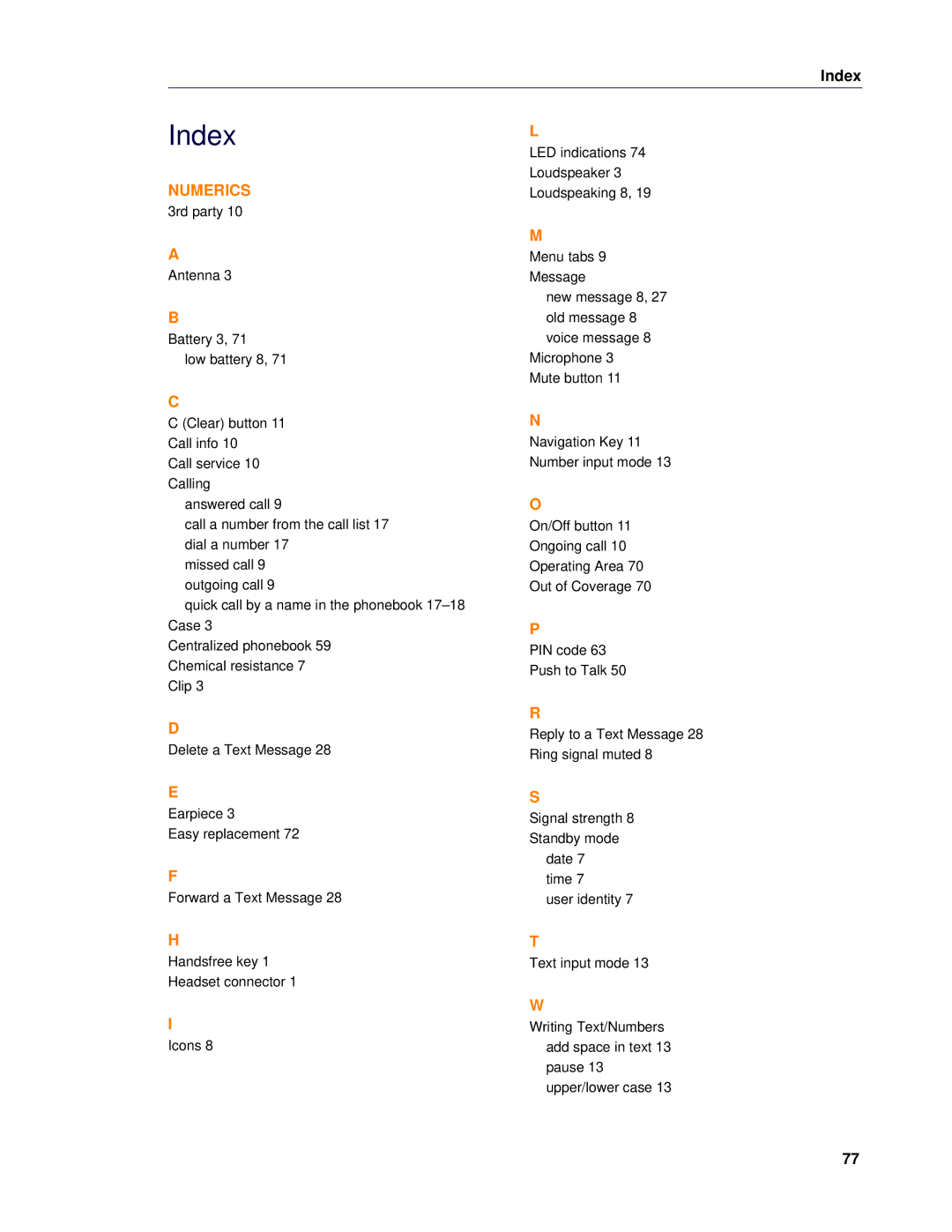 Mitel 5624 manual Index, Numerics 