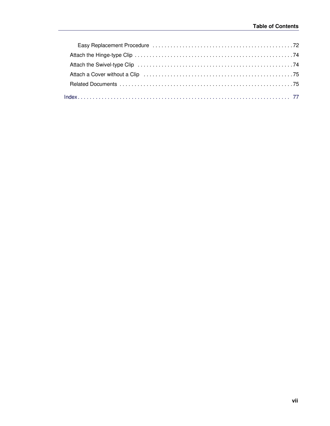 Mitel 5624 manual Vii 