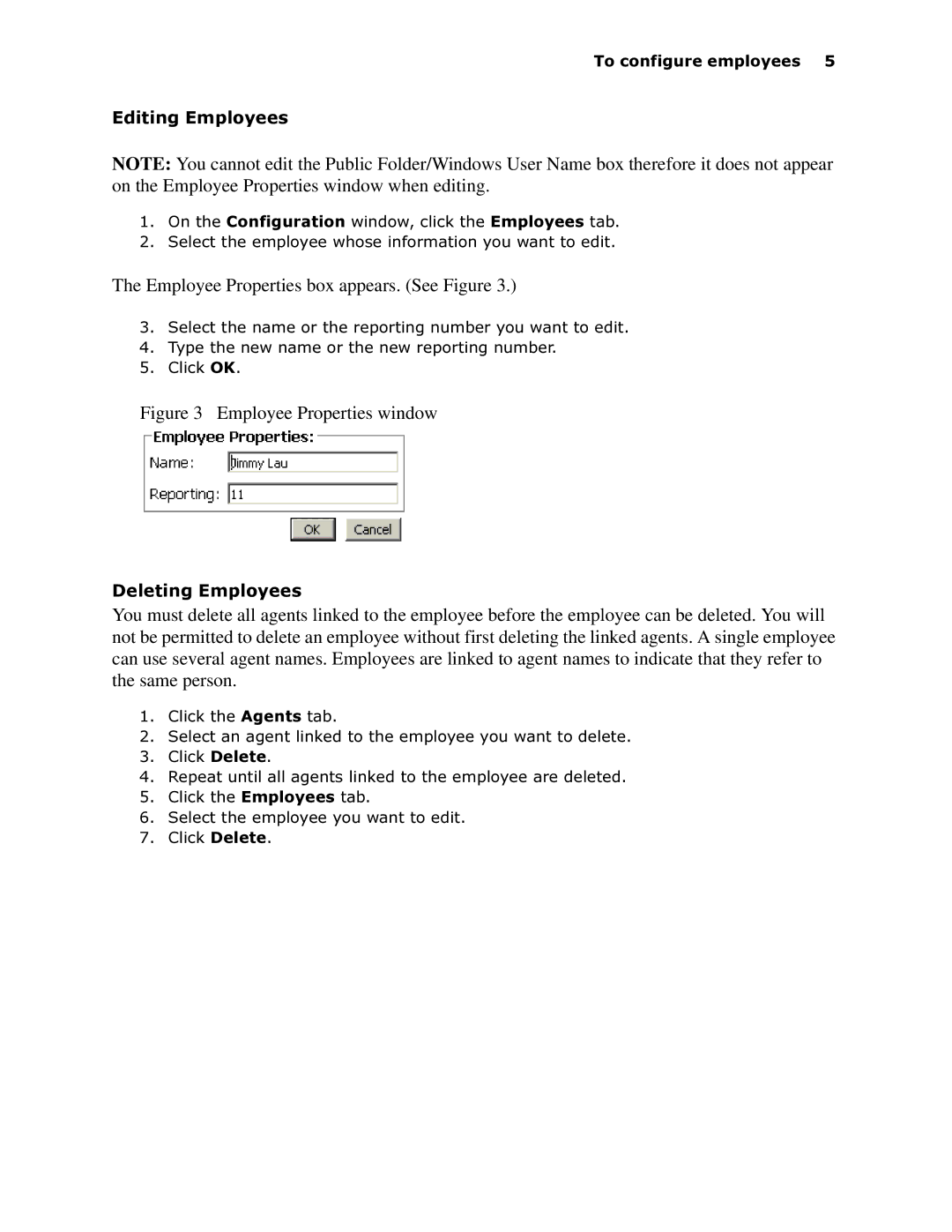 Mitel 6150 MCC manual Employee Properties box appears. See Figure, Glwlqjpsor\Hhv 