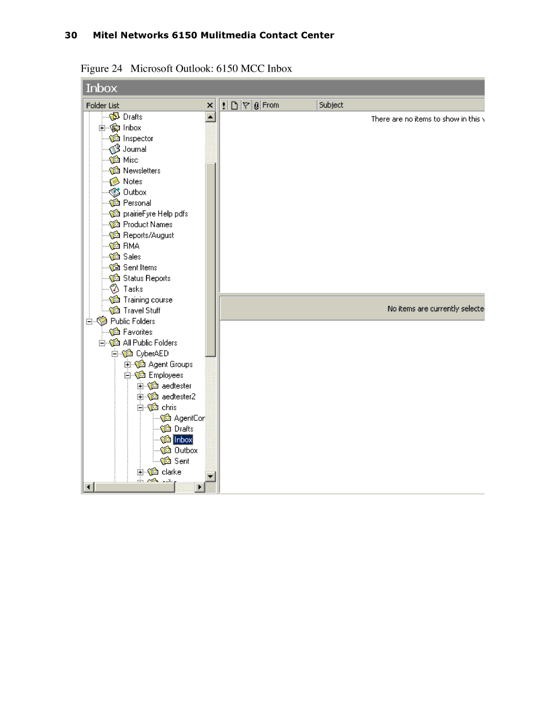 Mitel manual Microsoft Outlook 6150 MCC Inbox 