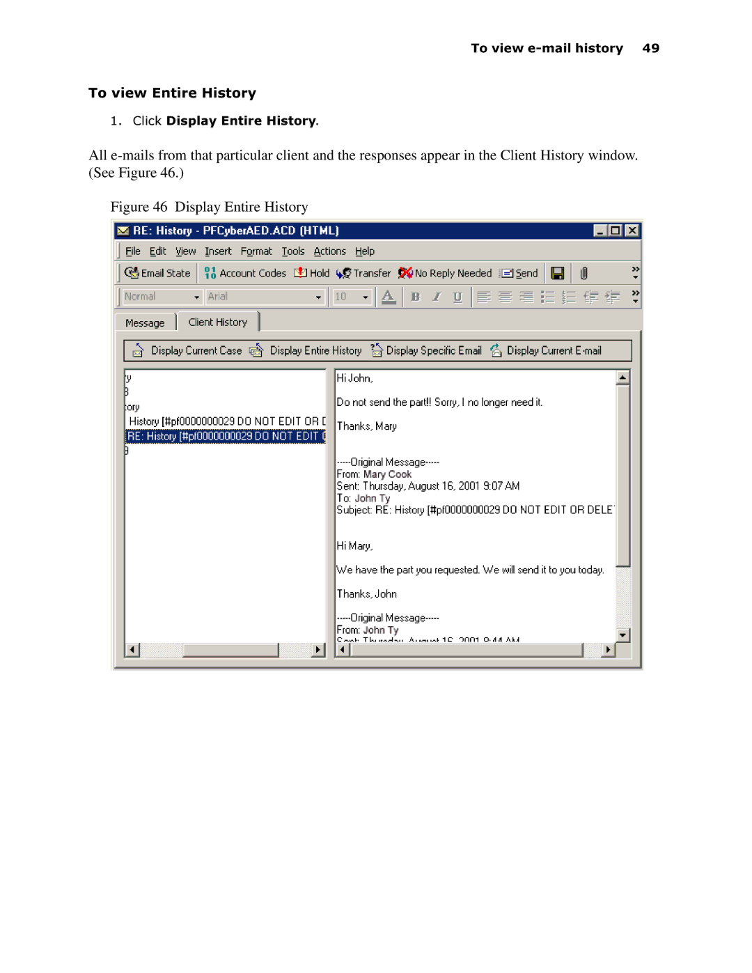 Mitel 6150 MCC manual Display Entire History 