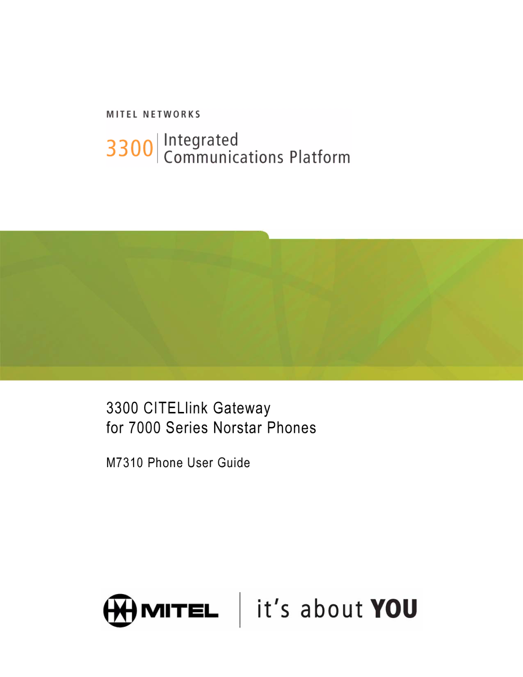 Mitel manual CITELlink Gateway For 7000 Series Norstar Phones 