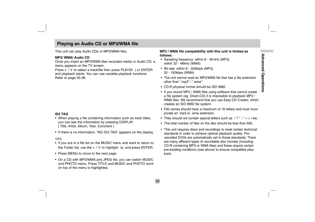 Mitel DP771 owner manual Playing an Audio CD or MP3/WMA file, MP3/ WMA/ Audio CD 