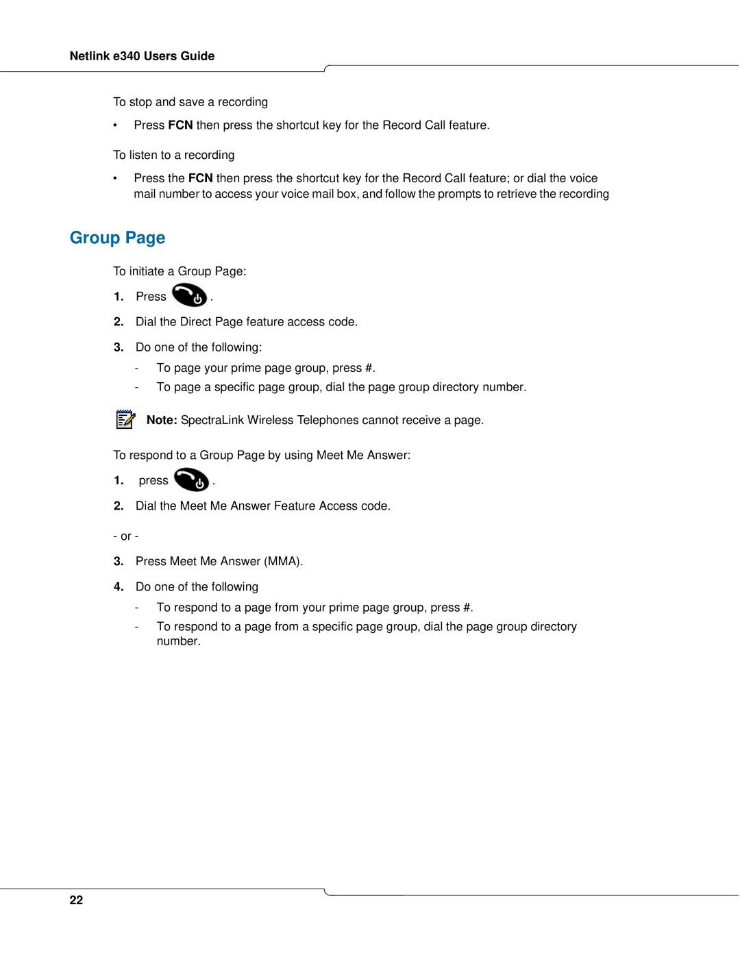 Mitel e340 manual Group 