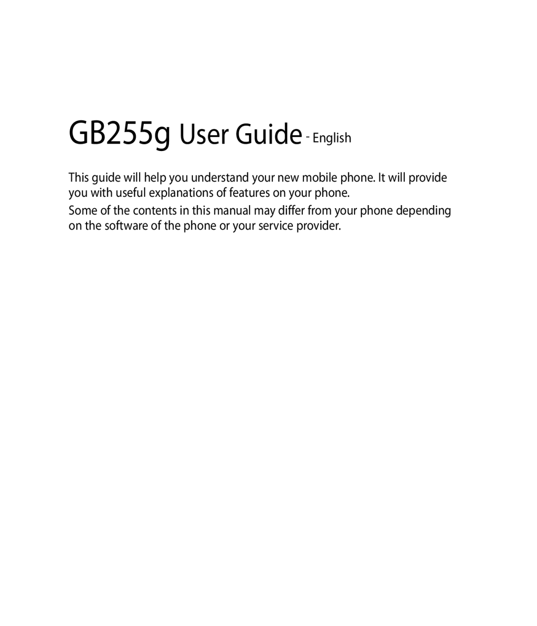 Mitel GB255G manual GB255g User Guide English 