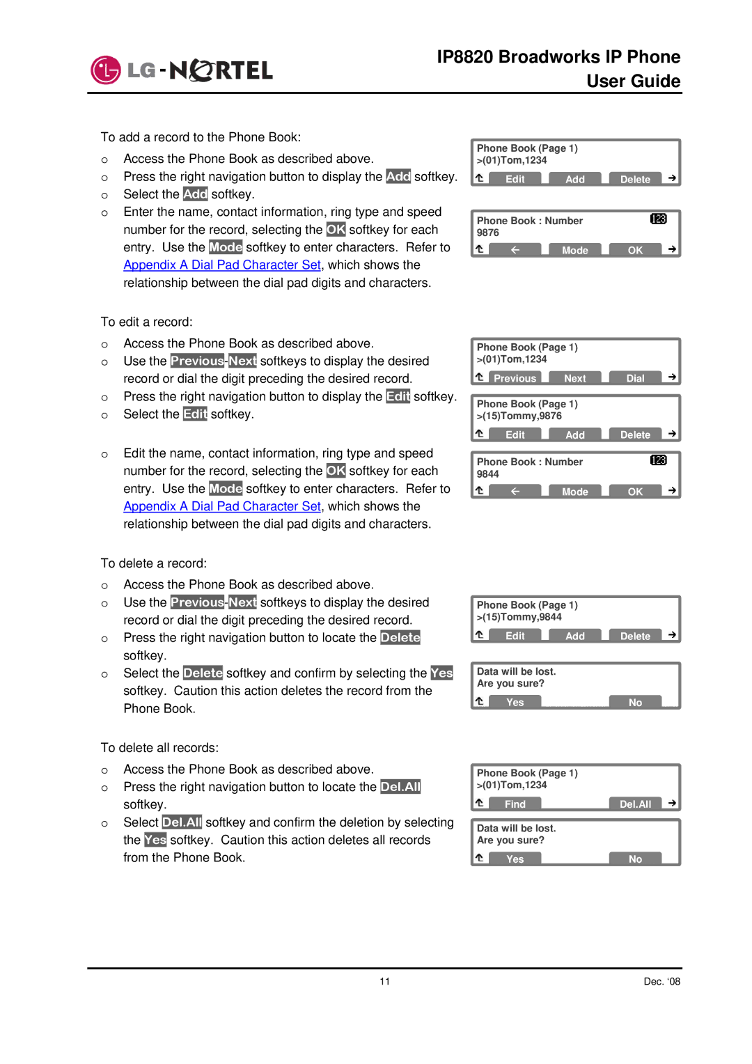 Mitel manual IP8820 Broadworks IP Phone User Guide 