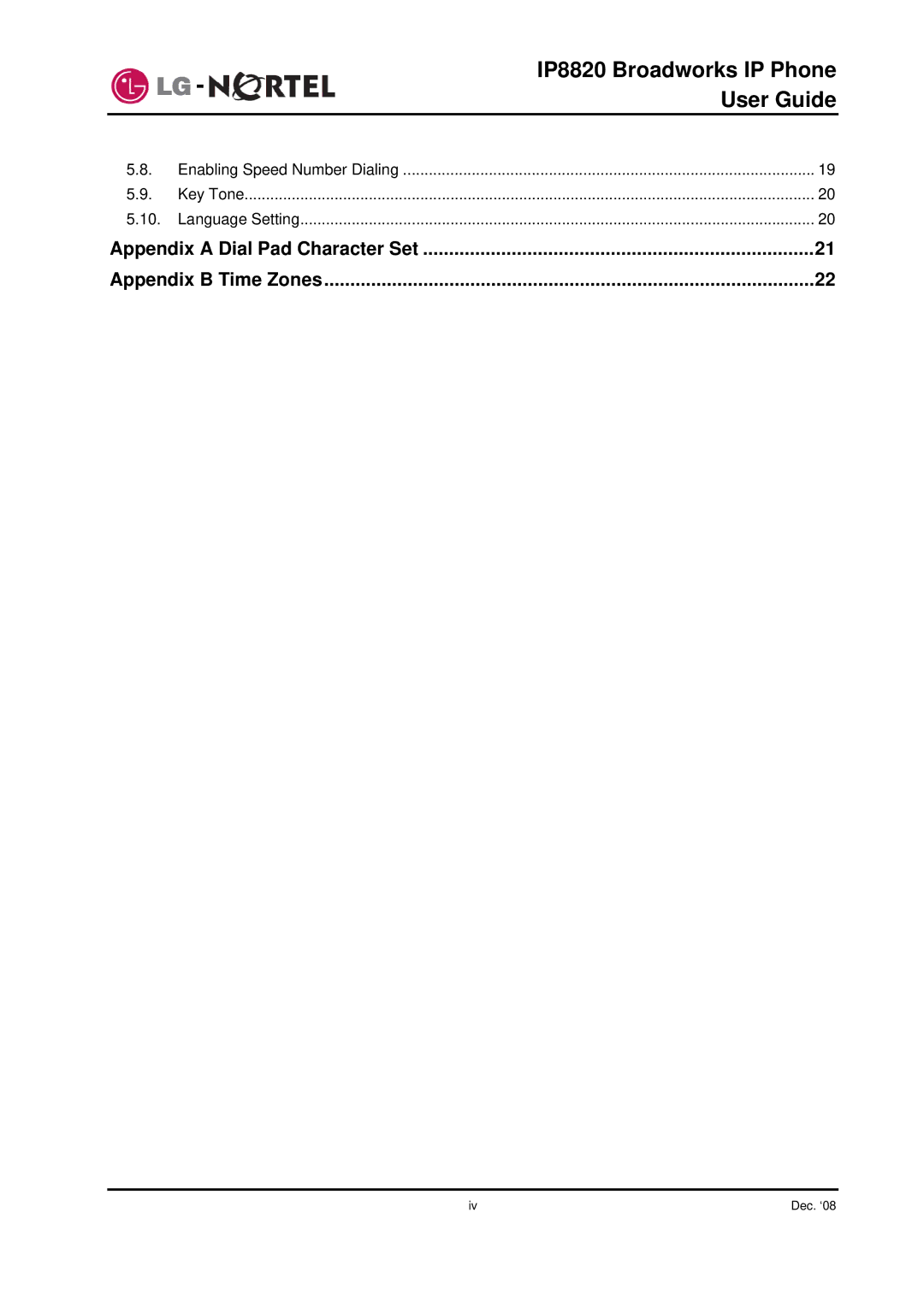 Mitel manual IP8820 Broadworks IP Phone 