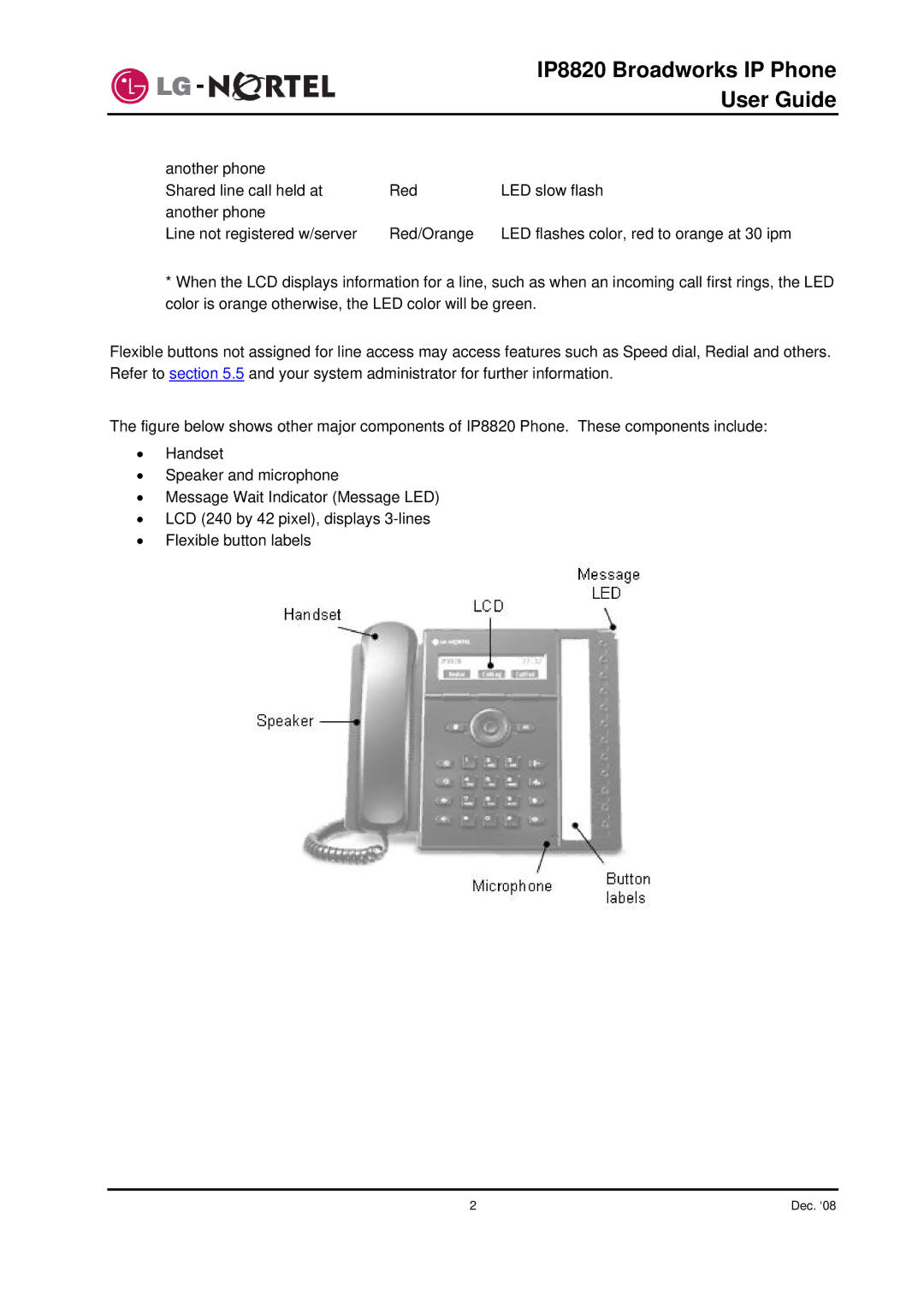 Mitel manual IP8820 Broadworks IP Phone 