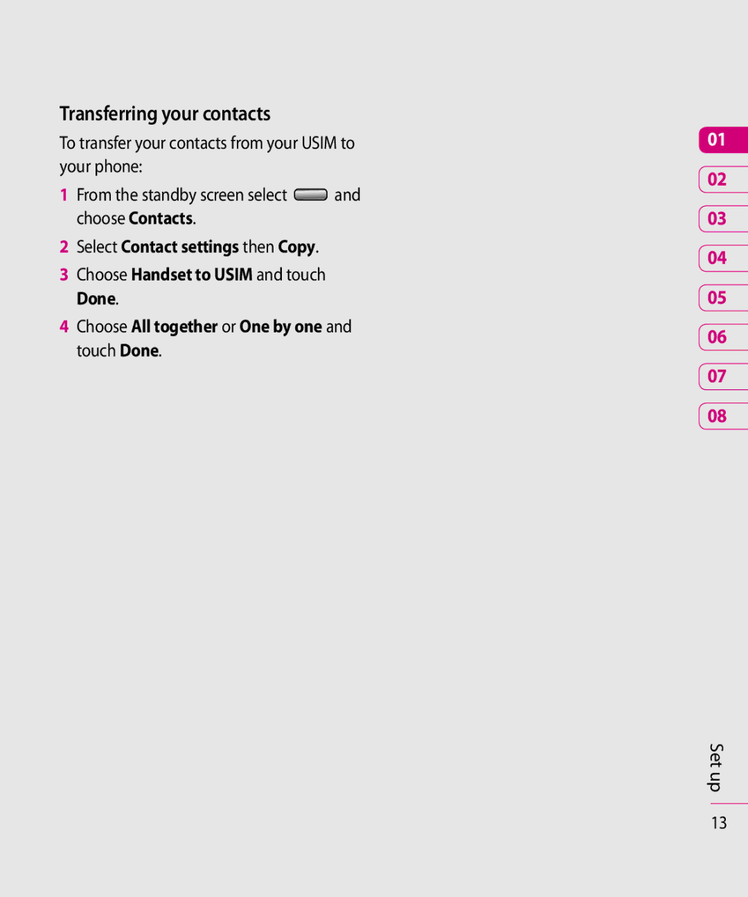 Mitel KF750 manual Transferring your contacts 