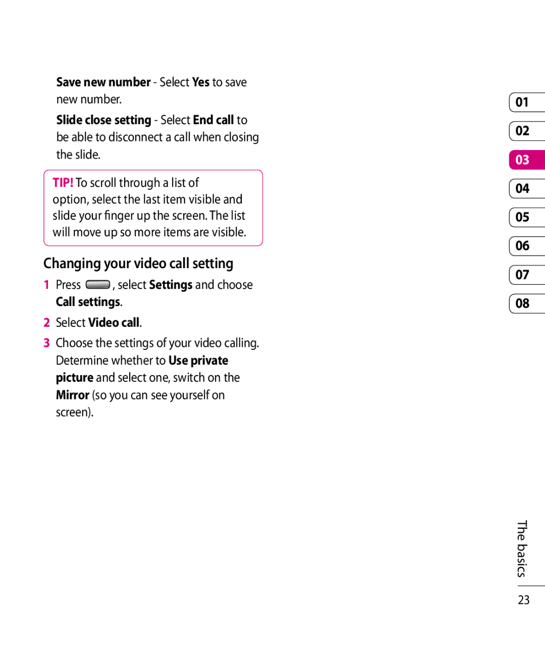 Mitel KF750 manual Changing your video call setting 