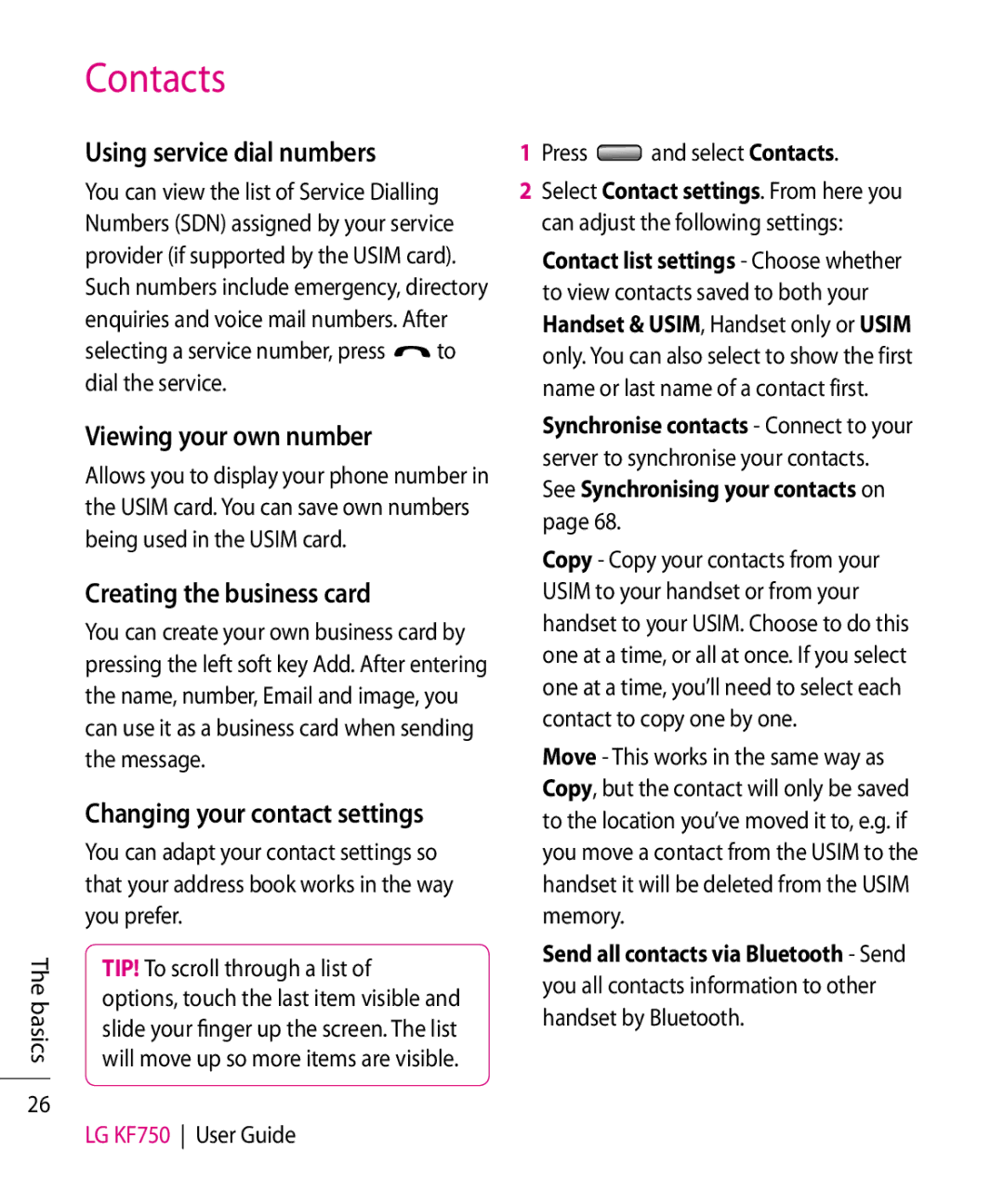 Mitel KF750 manual Using service dial numbers, Viewing your own number, Creating the business card 