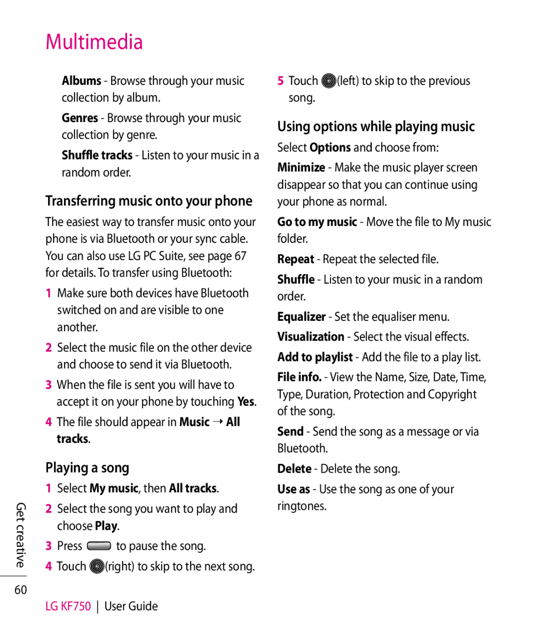 Mitel KF750 manual Playing a song, Using options while playing music, File should appear in Music All tracks 