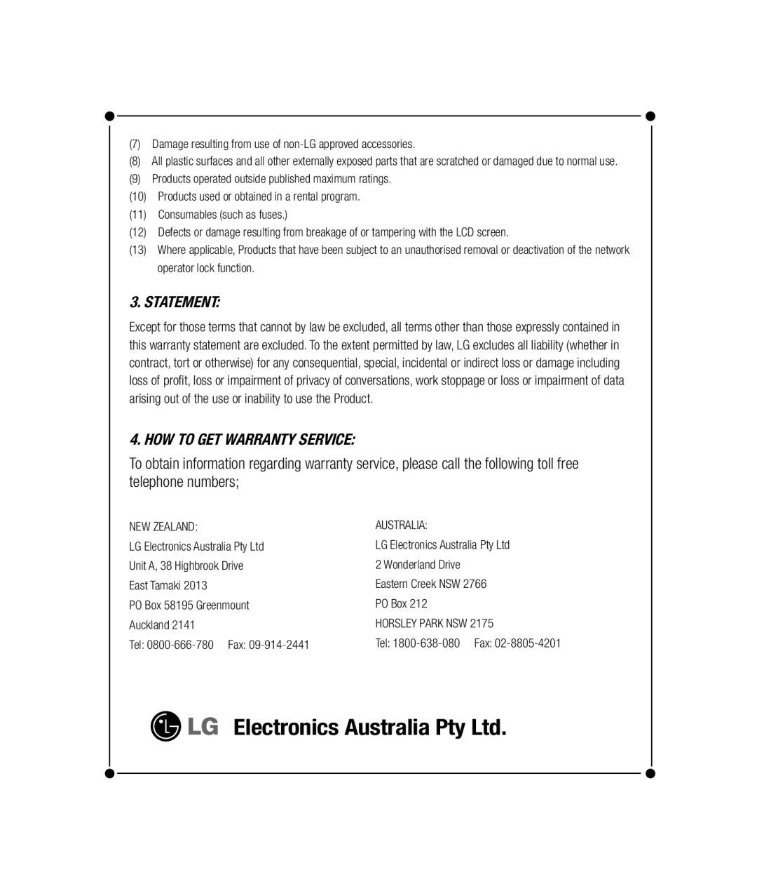 Mitel KU990 manual Statement 