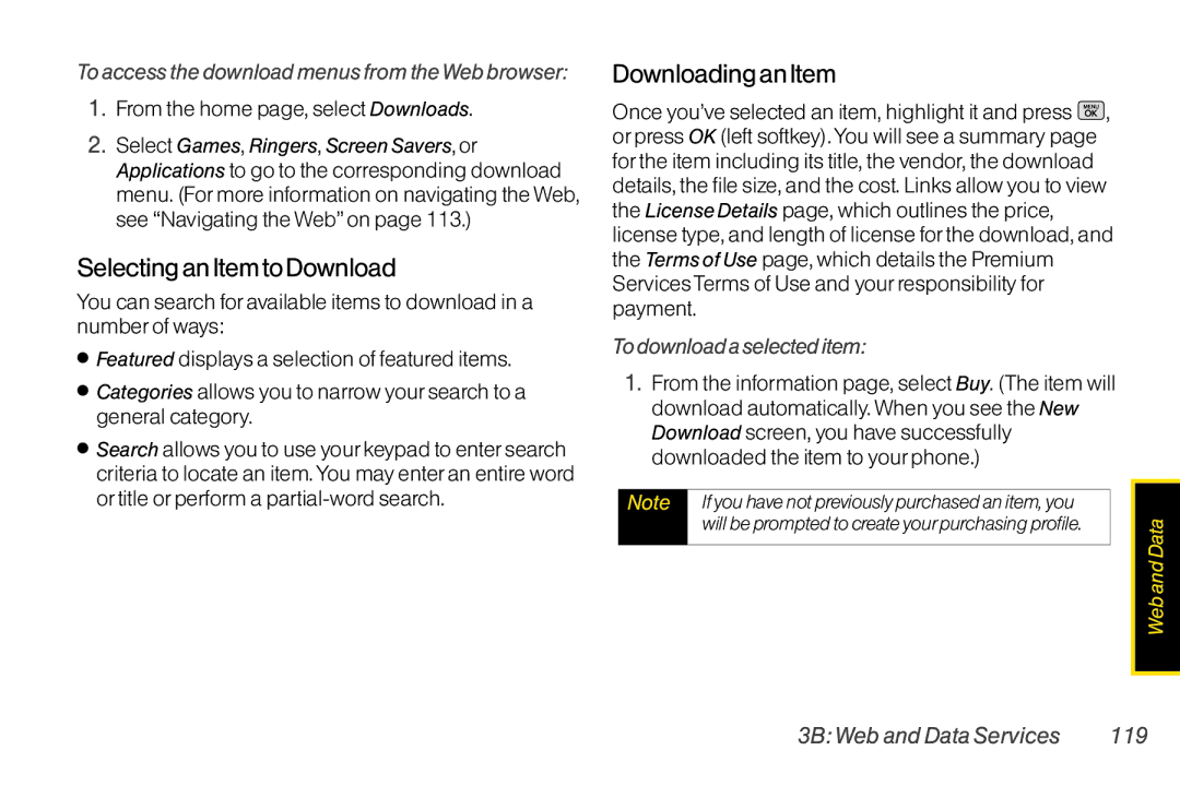 Mitel LG260 manual Selecting an Item to Download, Downloading an Item, From the home page, select Downloads 