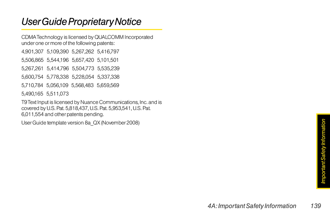 Mitel LG260 manual UserGuide Proprietary Notice, 4A Important Safety Information 139 