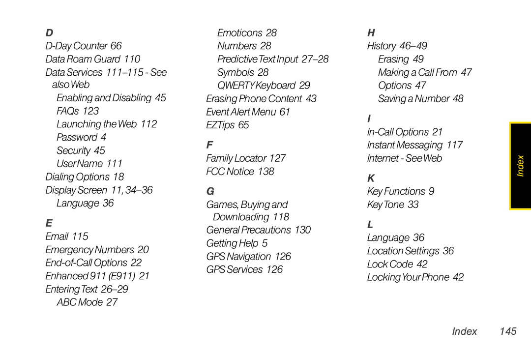 Mitel LG260 manual Index 