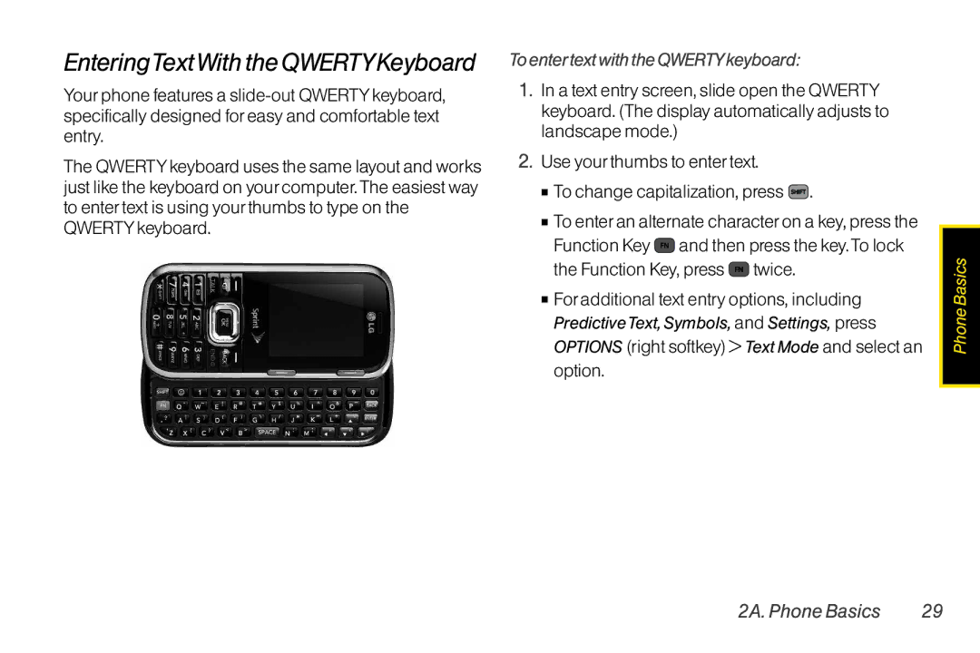 Mitel LG260 manual EnteringTextWith the QWERTYKeyboard, To entertext with the QWERTYkeyboard 