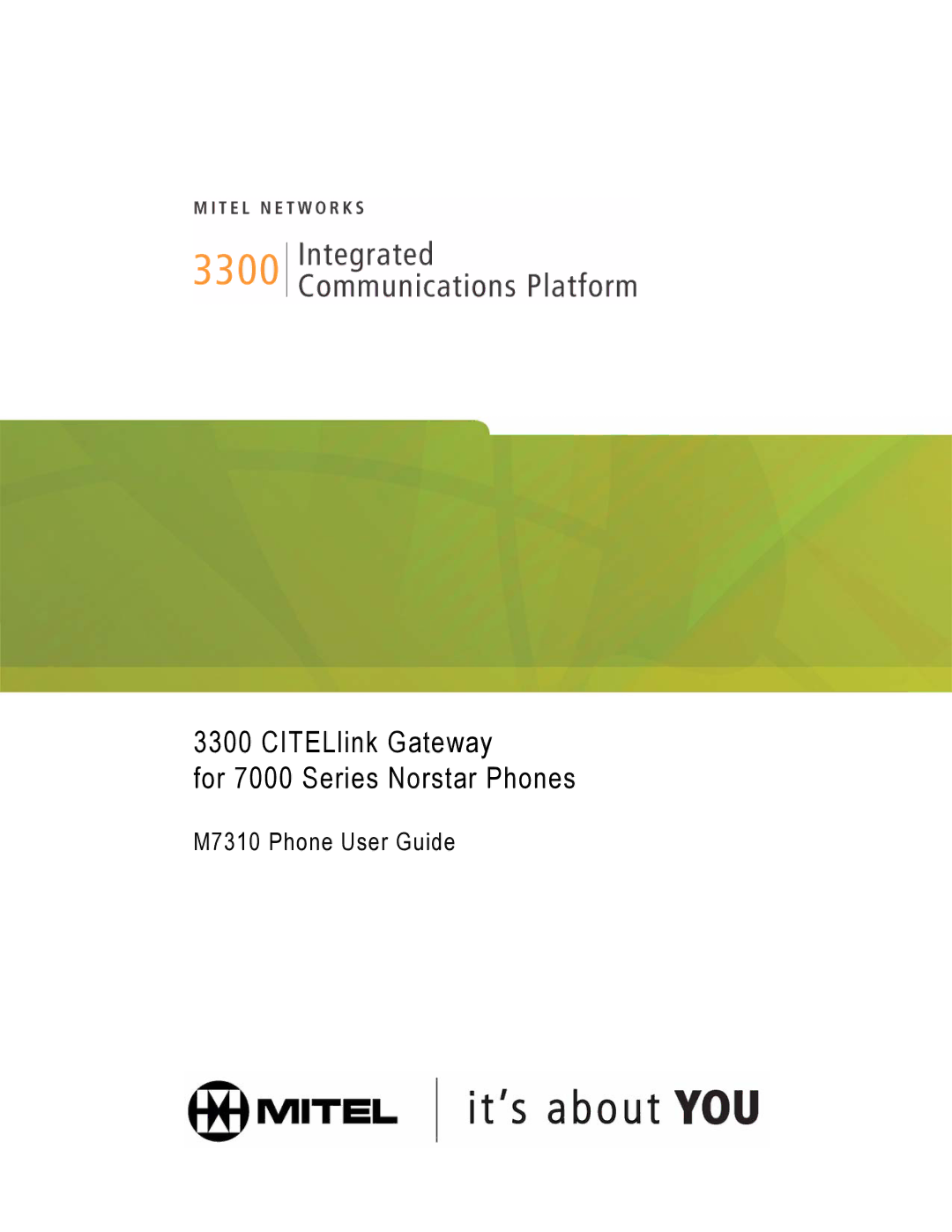 Mitel M7310 manual CITELlink Gateway For 7000 Series Norstar Phones 