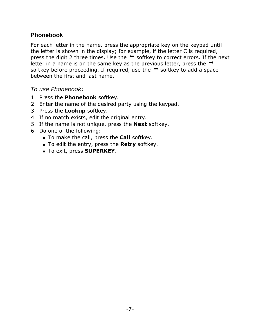 Mitel M7310 manual To use Phonebook 