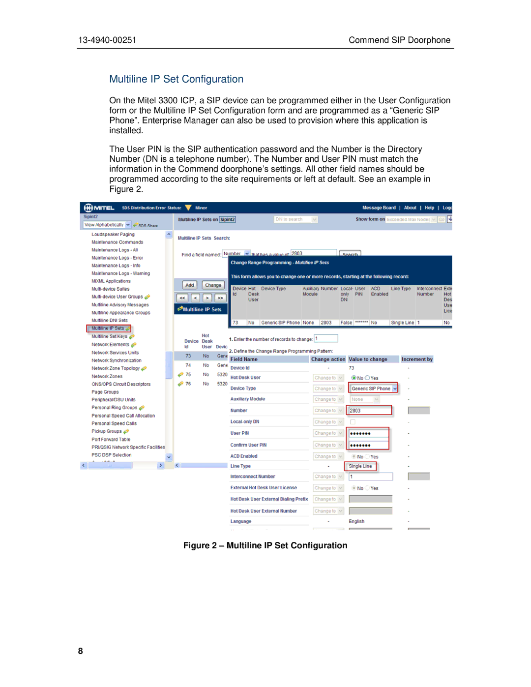 Mitel MCD 6.0 manual Multiline IP Set Configuration 