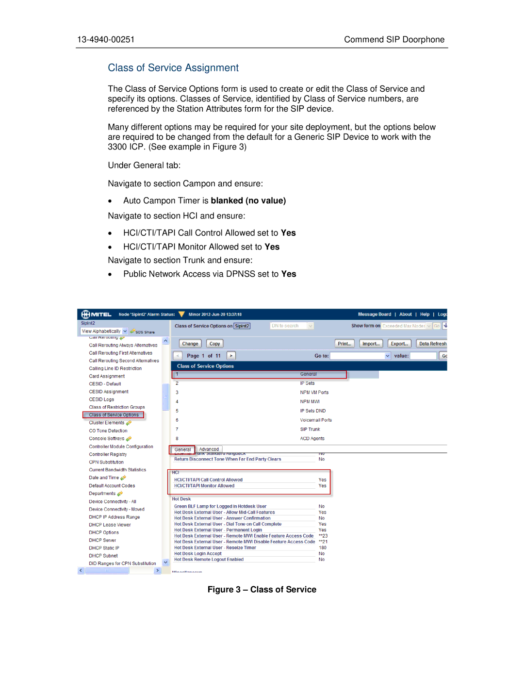 Mitel MCD 6.0 manual Class of Service Assignment 