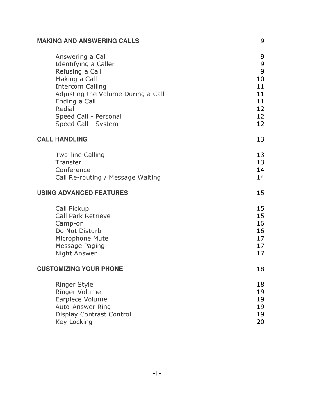 Mitel NETVISION PHONE manual Call Handling 