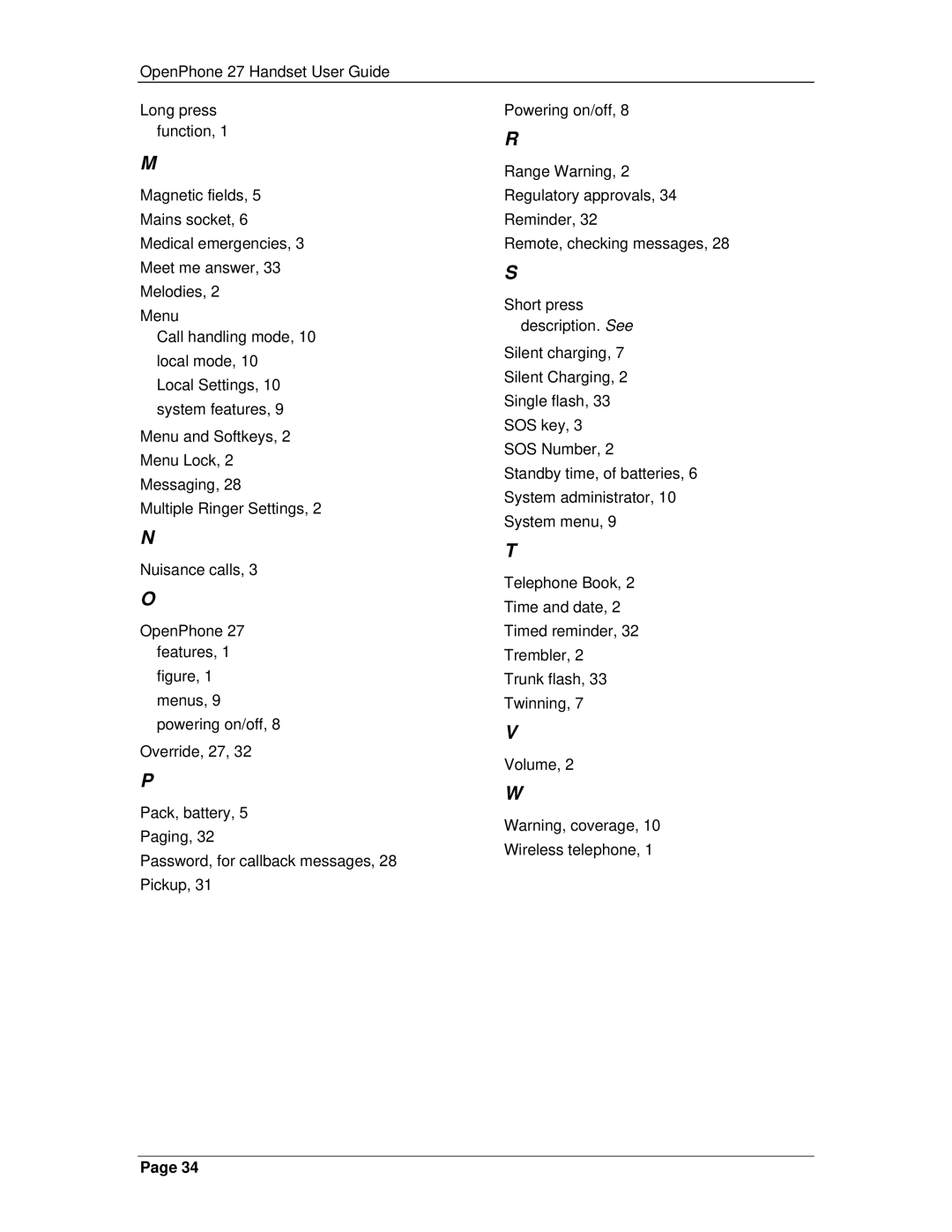 Mitel OpenPhone 27 manual 