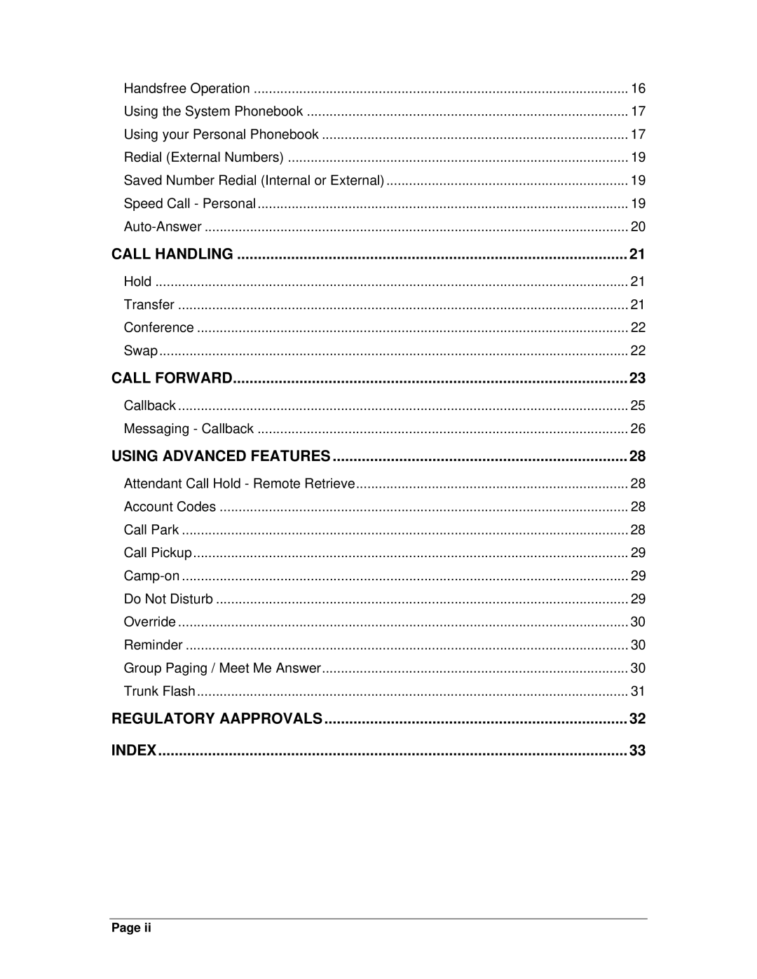 Mitel OpenPhone 27 manual Call Handling 