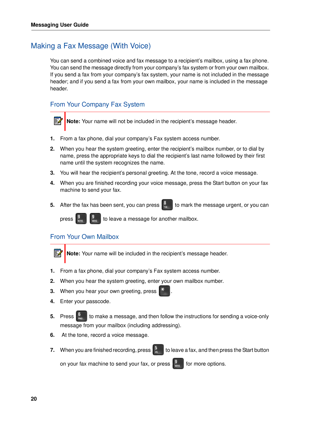 Mitel RELEASE 6.0 manual Making a Fax Message With Voice 