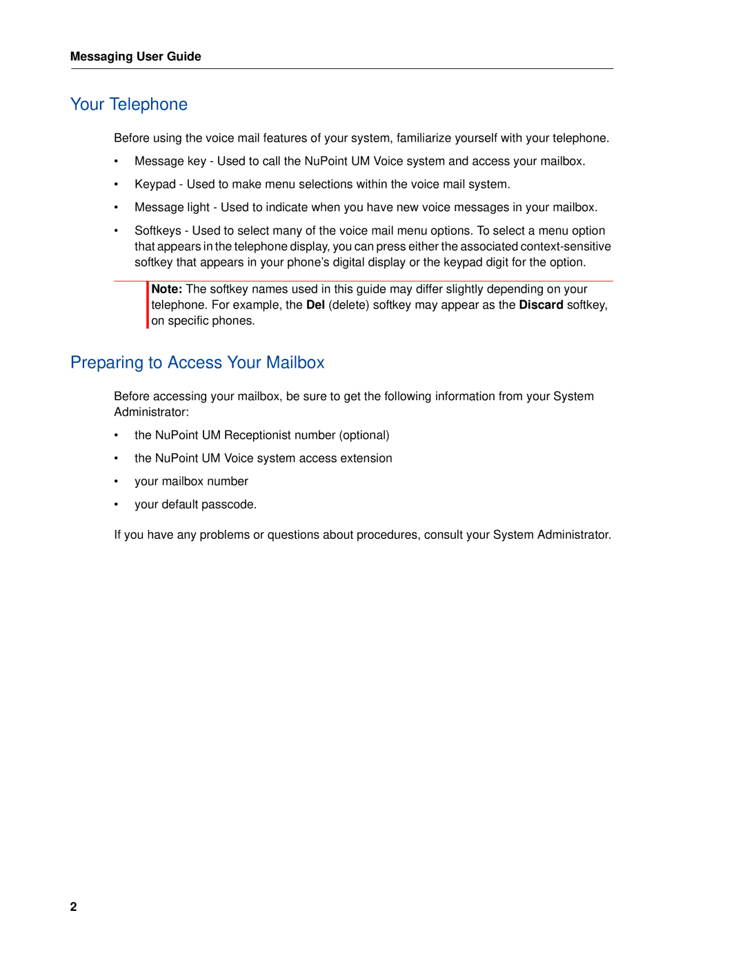 Mitel RELEASE 6.0 manual Your Telephone, Preparing to Access Your Mailbox 