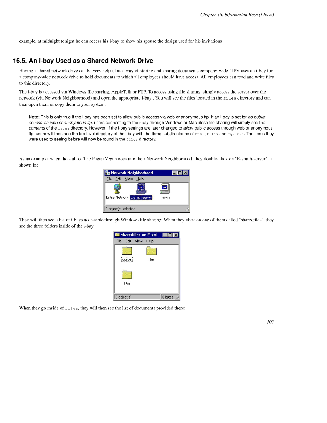 Mitel SME Server V5 with ServiceLink manual An i-bay Used as a Shared Network Drive 