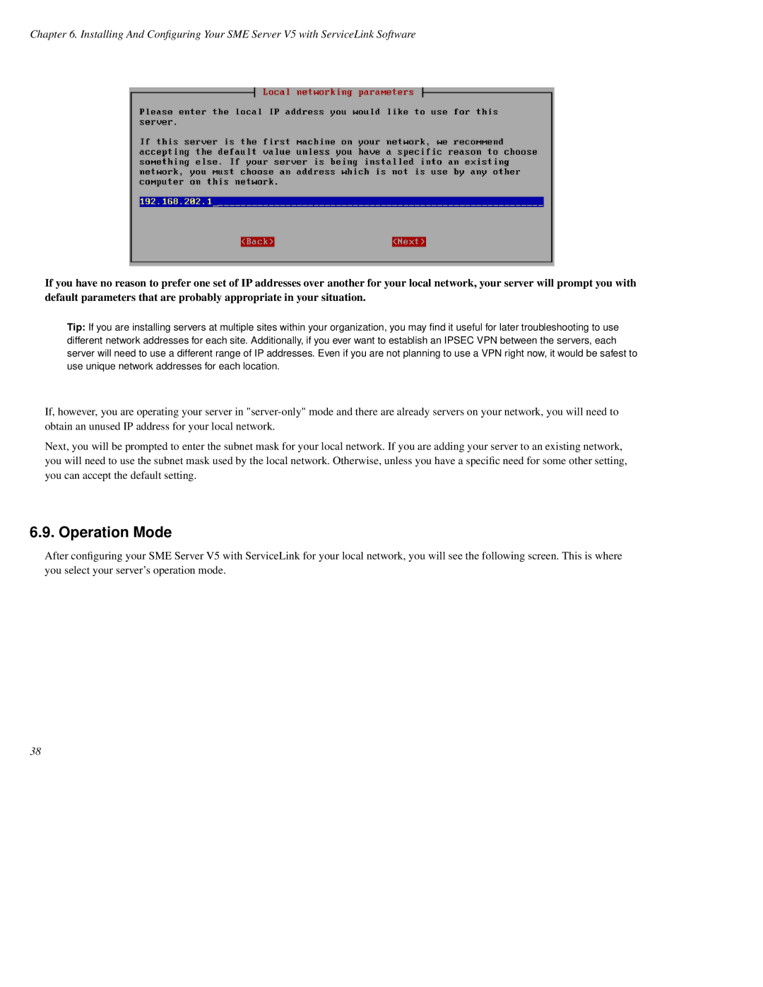 Mitel SME Server V5 with ServiceLink manual Operation Mode 