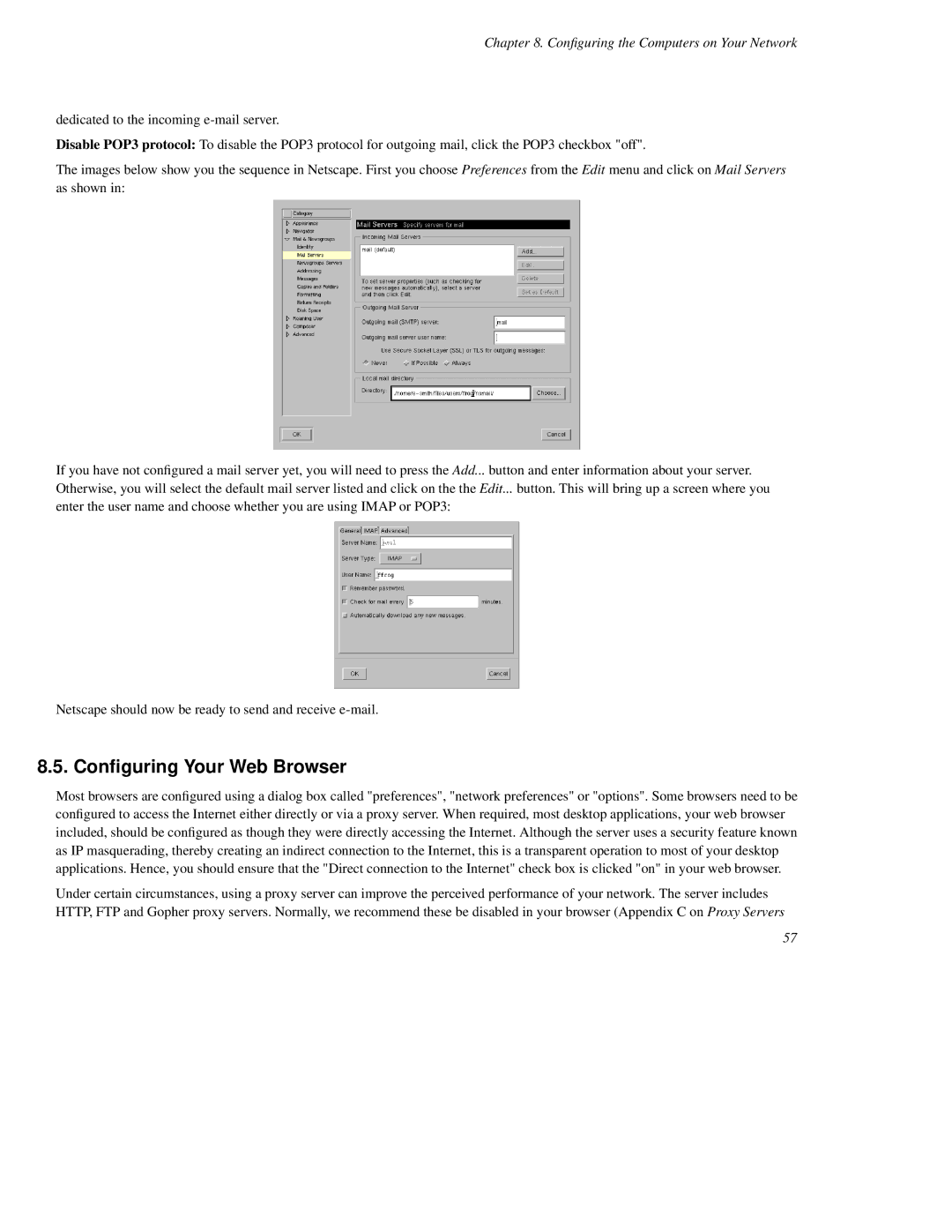 Mitel SME Server V5 with ServiceLink manual Conﬁguring Your Web Browser 