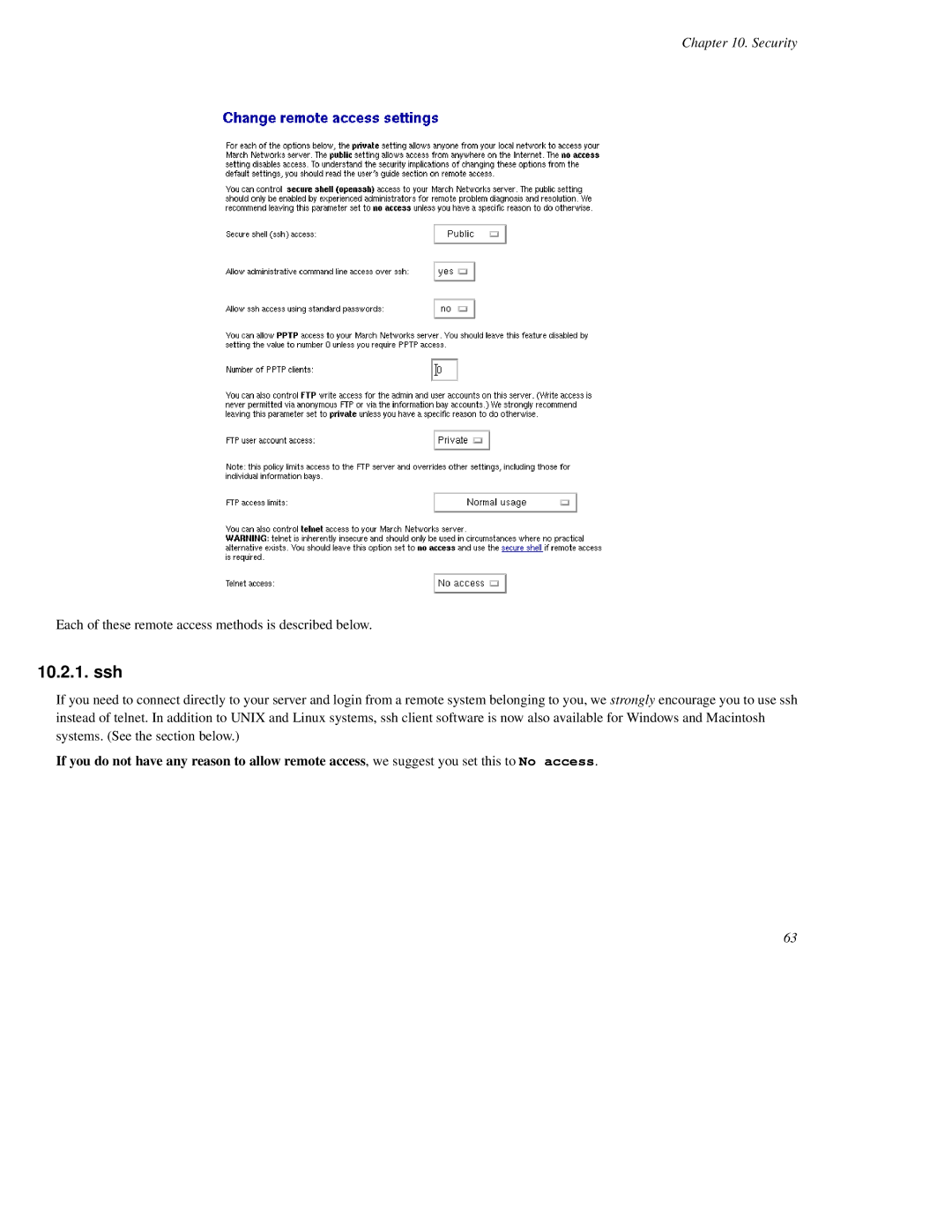 Mitel SME Server V5 with ServiceLink manual Ssh 