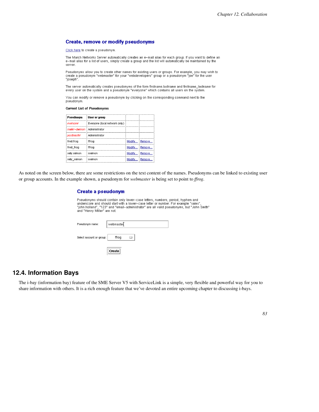 Mitel SME Server V5 with ServiceLink manual Information Bays 