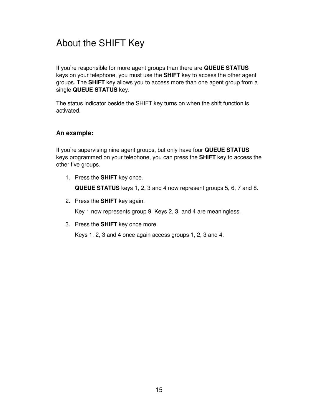 Mitel 5020 IP, SUPERSET 4125, SUPERSET 4025, 5220 IP manual About the Shift Key, An example 