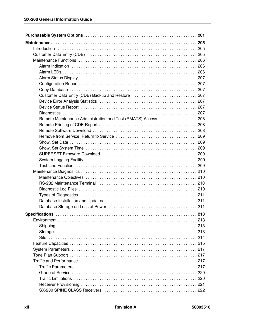 Mitel SX-2000, sx-200 manual SX-200 General Information Guide Purchasable System Options 