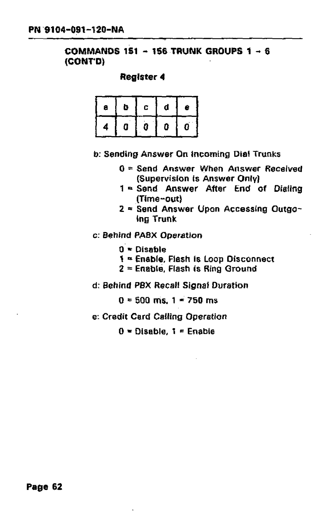 Mitel SX-50 manual C d e, Sending Answer On Incoming Dial Trunks, Time-out, Ing Trunk 