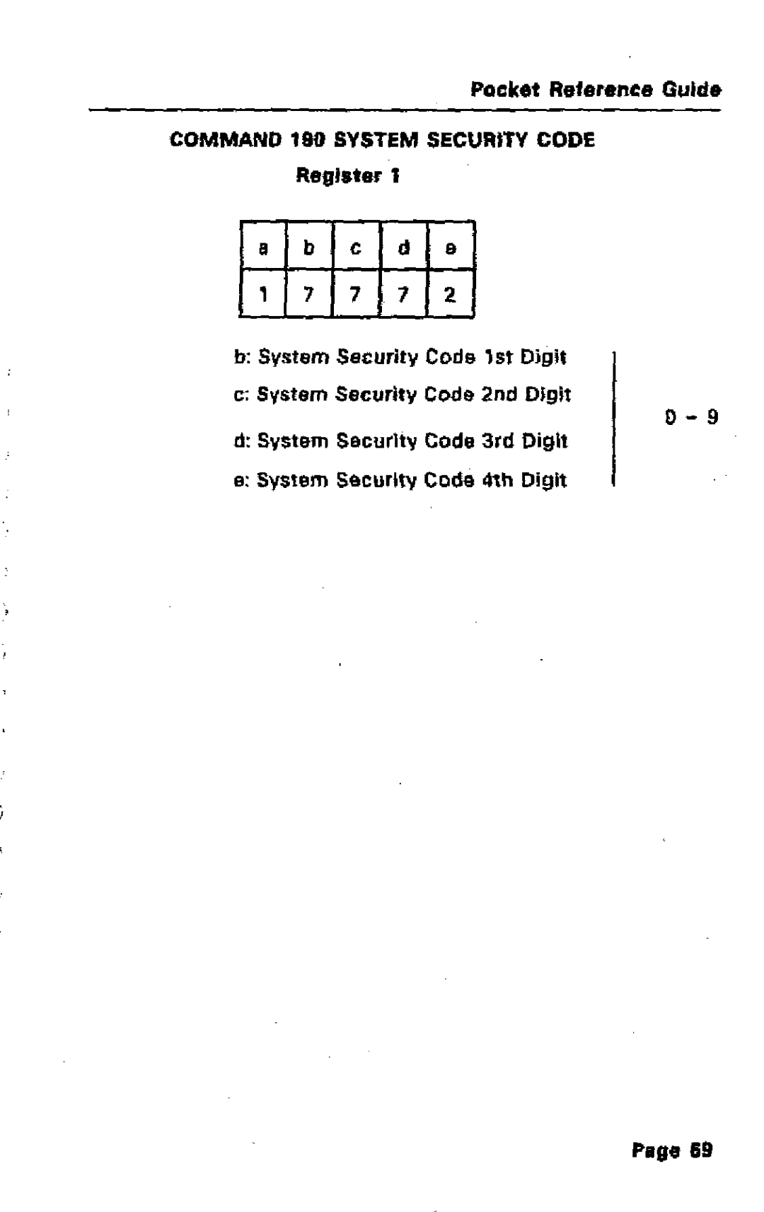 Mitel SX-50 manual Register C d e , 7 7 7, P1ge &9 