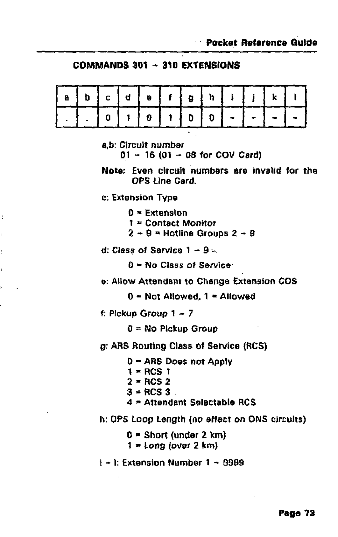 Mitel SX-50 manual Attendant Selectable RCS, =Contact Monitor, ARS Routing Class of Service RCS 