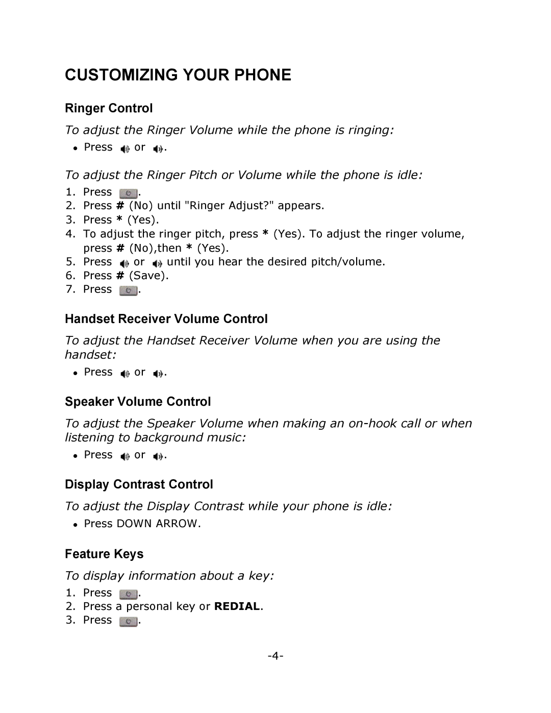 Mitel T7208 manual Customizing Your Phone 