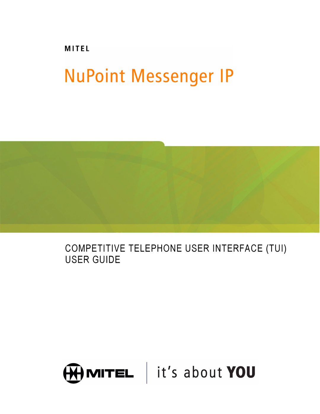 Mitel manual Competitive Telephone User Interface TUI User Guide 