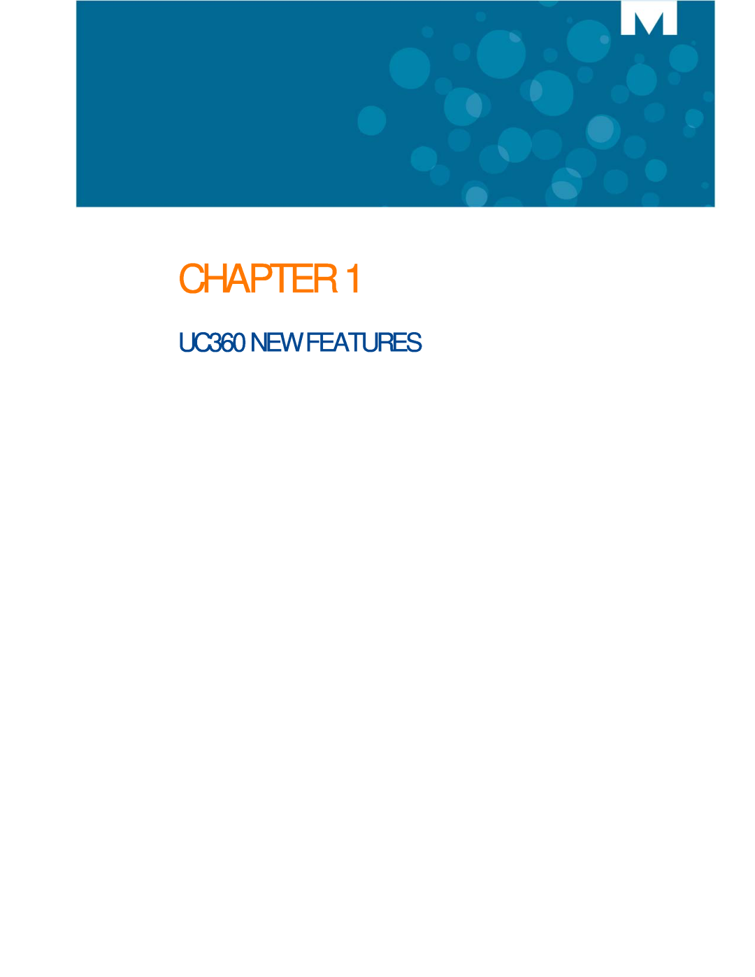 Mitel manual Chapter, UC360 NEW FEATURES 