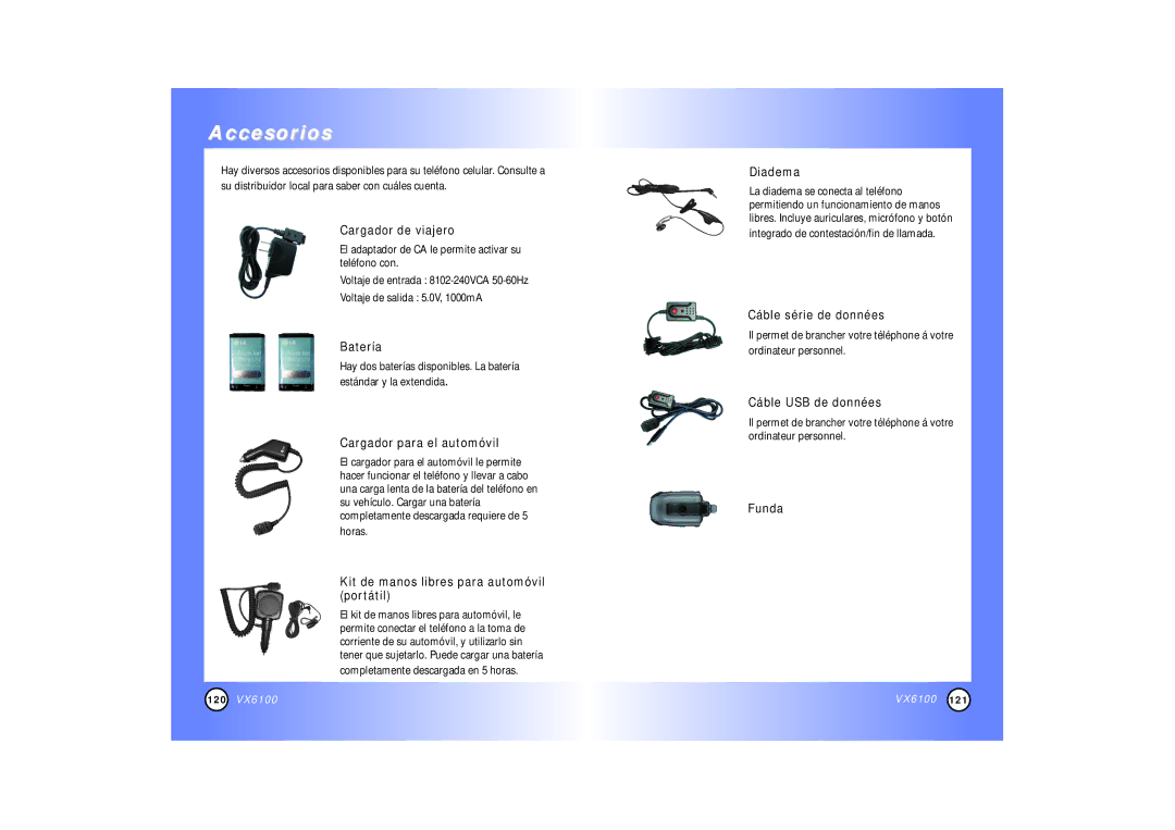 Mitel VX6100 manual Accesorios 